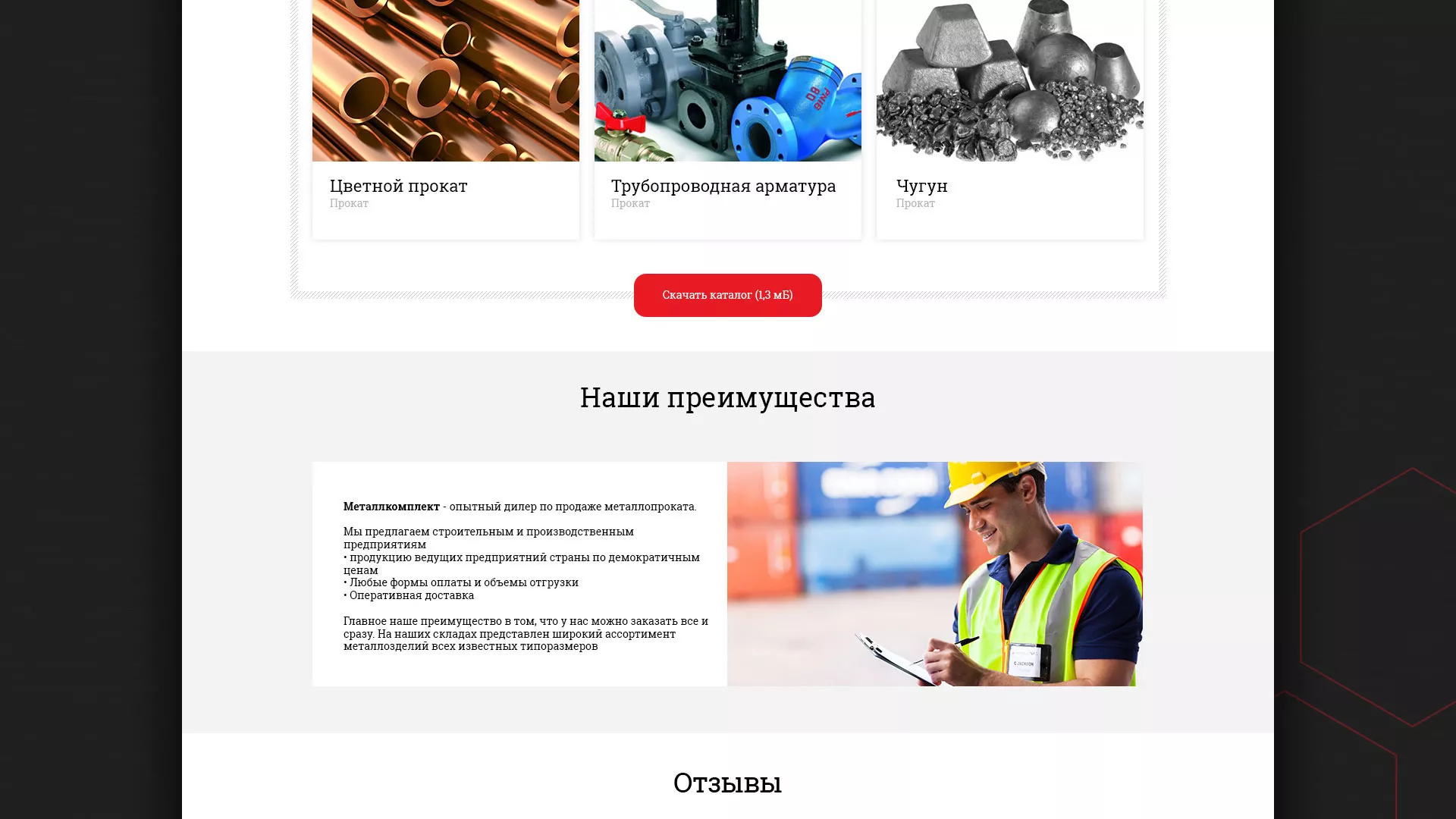 Разработка сайта по продаже металлопроката в Пласте
